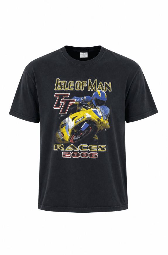 JTS GRAPHIC TEE RACING BLACK MEN PRE OWNED L