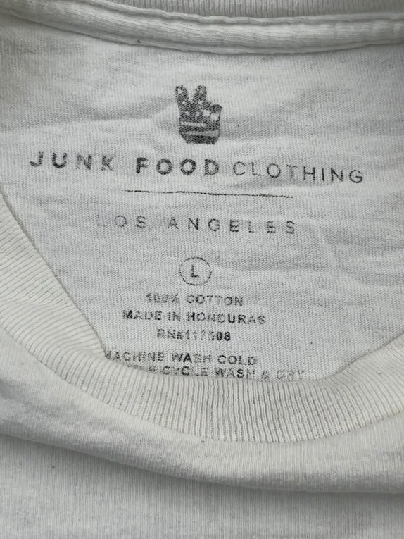 Junk Food Clothing T-Shirt Ford Big Logo White Unisex L