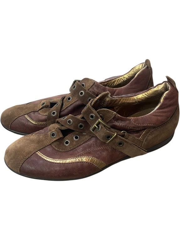 JUST CAVALLI SNEAKERS RETRO ΚΑΦΕ UNISEX PRE OWNED EU40