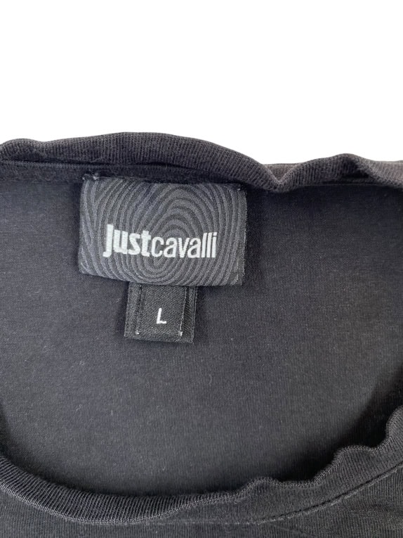 JUST CAVALLI T-SHIRT SKULL GRAPHIC PRINT ΜΑΥΡΟ ΑΝΔΡΙΚΟ L