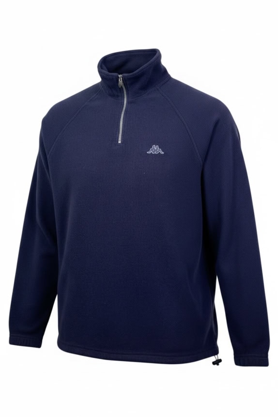 KAPPA FLEECE ΖΑΚΕΤΑ 1/4 ZIP LOGO ΜΠΛΕ UNISEX XL