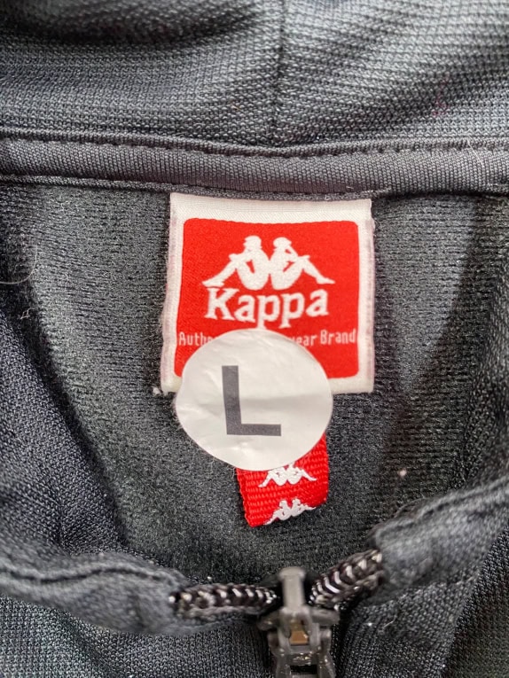 KAPPA FELPA CON CAPPUCCIO STILE VINTAGE LOGO NERO UOMO L