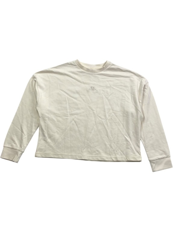 Kappa Felpa Vintage con Logo Ricamato Ecru Unisex M