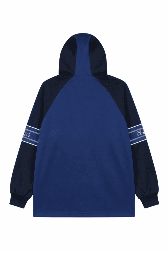 90s KAPPA HOODIE STREETWEAR BLUE BLACK MEN PRE OWNED XL
