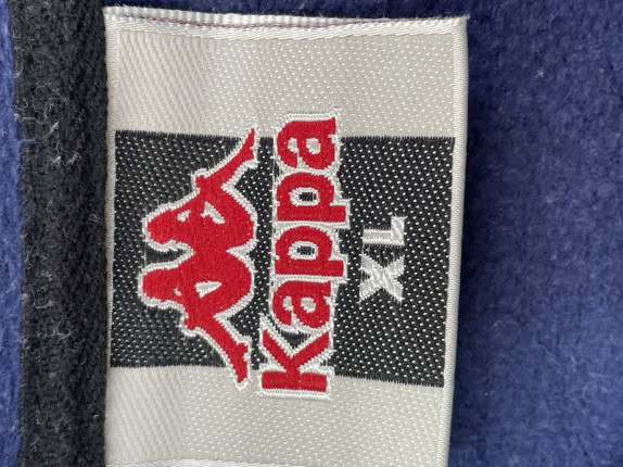 90s KAPPA HOODIE STREETWEAR BLUE BLACK MEN PRE OWNED XL