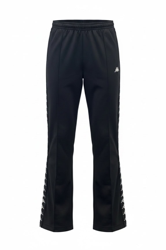 KAPPA TRACK PANTS SPORTSWEAR BLACK UNISEX PRE OWNED M