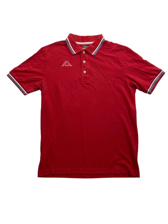 Kappa Polo Μπλούζα Κόκκινη με Ριγέ Λεπτομέρειες Ανδρική L