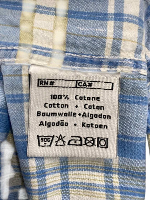 KAPPA CHECKED SHIRT WITH LOGO BLUE/WHITE MEN'S XXL