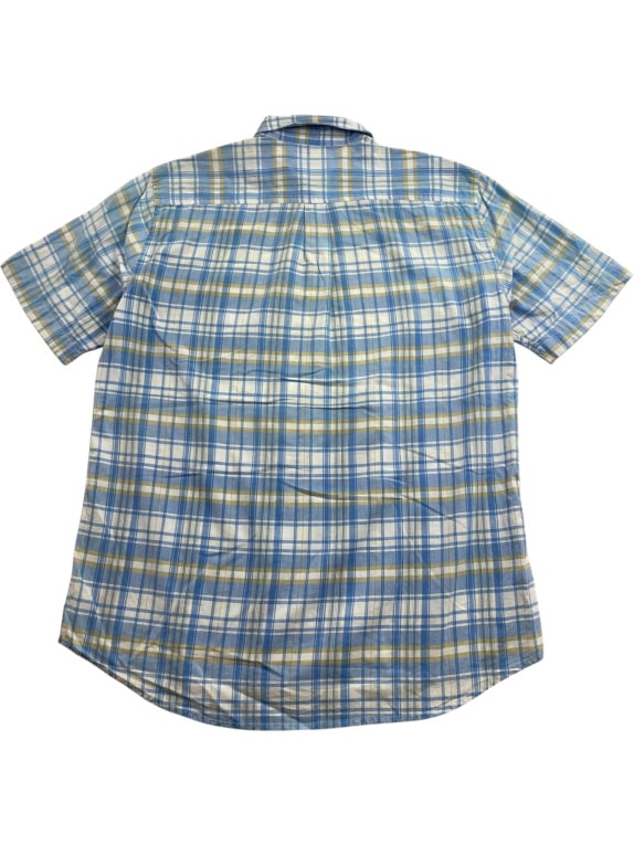 KAPPA CHECKED SHIRT WITH LOGO BLUE/WHITE MEN'S XXL
