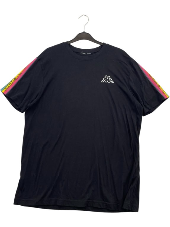 KAPPA T-SHIRT ΜΕ ΡΙΓΑ ΛΟΓΟΤΥΠΟ ΜΑΥΡΟ ΑΝΔΡΙΚΟ XL-2XL