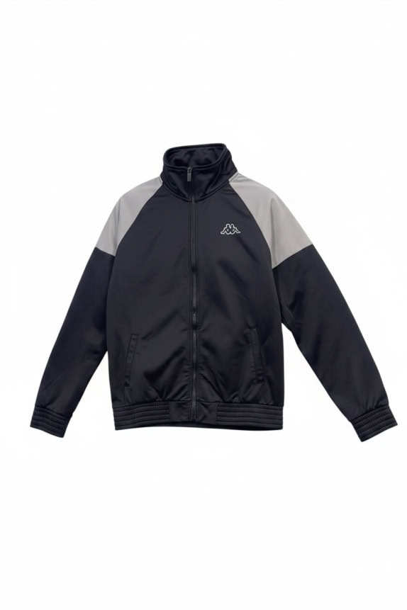 Kappa Giacca sportiva con logo Nero Grigio Unisex L