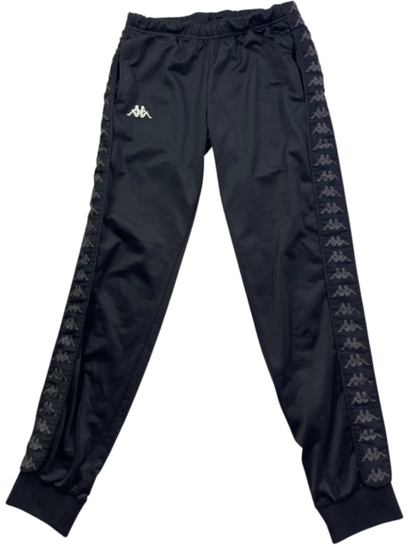KAPPA TRACK PANTS SPORTSWEAR BLACK UNISEX PRE OWNED