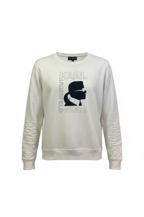 KARL LAGERFELD SWEATSHIRT STREETWEAR ECRU WOMAN PRE OWNED