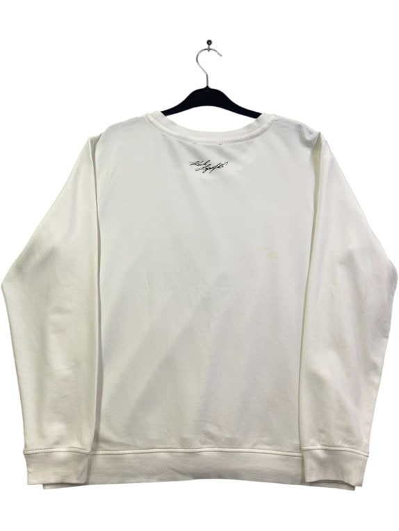 KARL LAGERFELD FELPA STREETWEAR ECRU WOMAN PRE OWNED