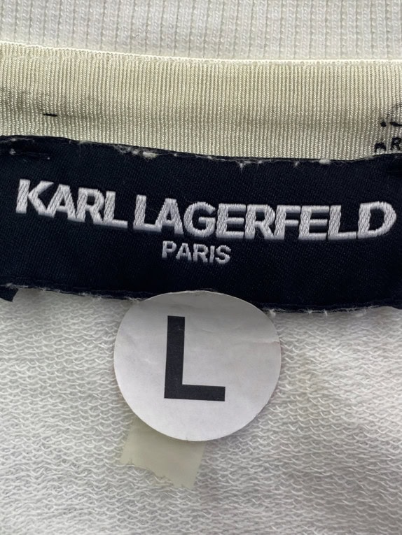 KARL LAGERFELD FELPA STREETWEAR ECRU WOMAN PRE OWNED