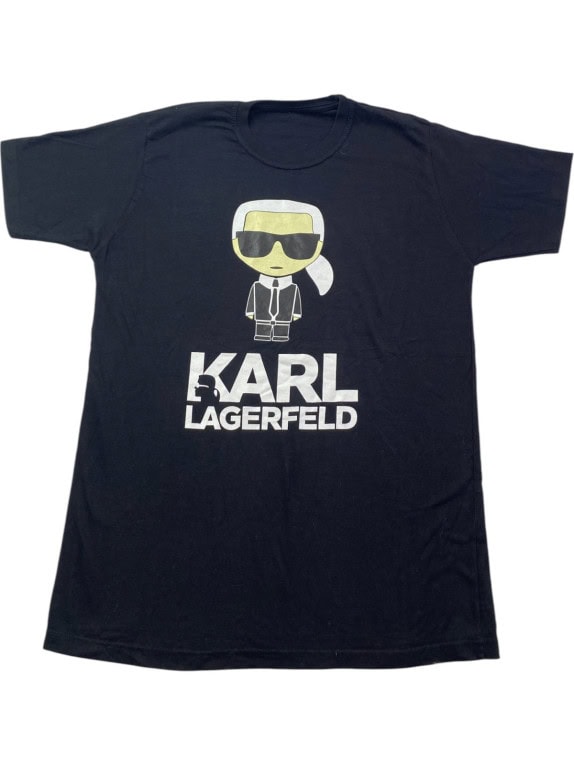 KARL LAGERFELD T SHIRT GRAPHIC ΜΑΥΡΟ ΑΝΤΡΙΚΟ PRE OWNED