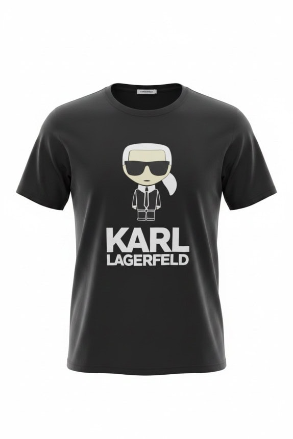 KARL LAGERFELD T SHIRT GRAPHIC ΜΑΥΡΟ ΑΝΤΡΙΚΟ PRE OWNED