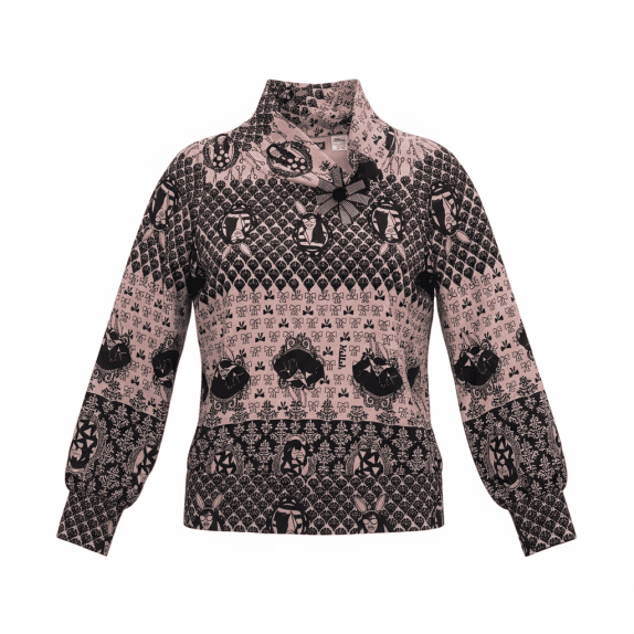 Killah Maglia a maniche lunghe vintage con stampa floreale rosa da donna M