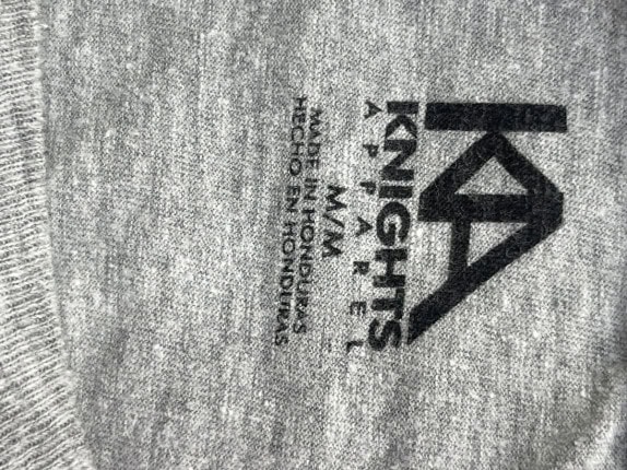 KNIGHTS OF ATHLETICS GRAPHIC TEE CLASSIC GREY MEN PRE OWNED M
