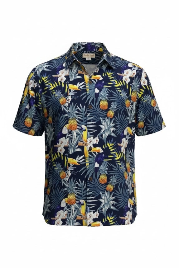 KOKO HEAD ΠΟΥΚΑΜΙΣΟ HAWAIIAN TROPICAL ΜΠΛΕ ΑΝΤΡΙΚΟ PRE OWNED L