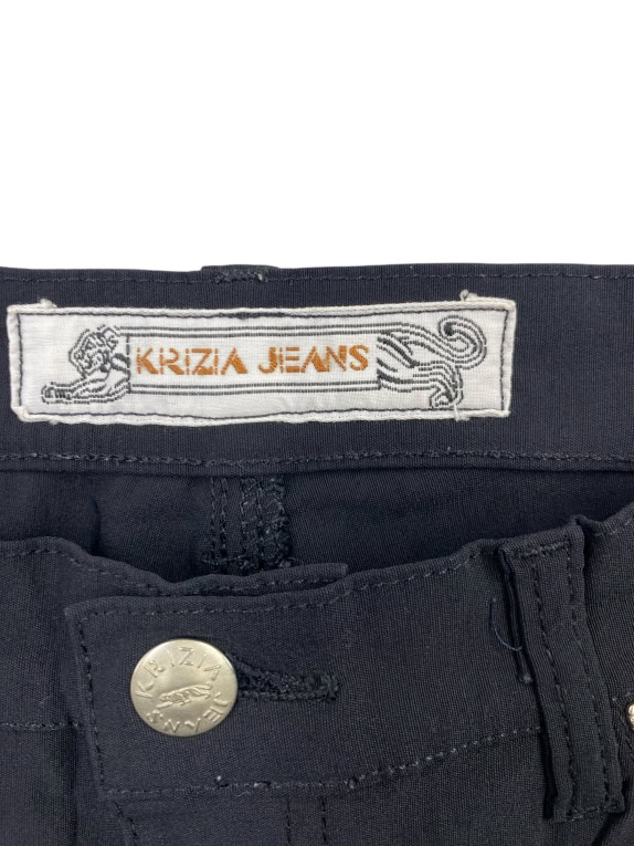 KRIZIA JEANS Παντελόνι Denim Vintage Λογότυπο Μαύρο Γυναικείο XS
