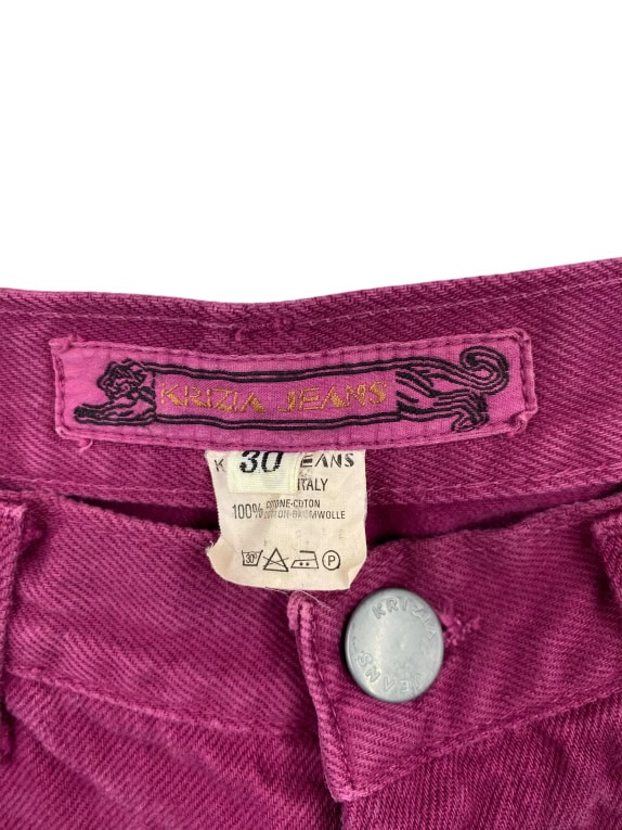 KRIZIA JEANS ΠΑΝΤΕΛΟΝΙ VINTAGE ΛΟΓΟΤΥΠΟ ΜΟΒ ΓΥΝΑΙΚΕΙΟ XS