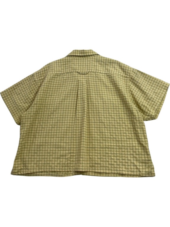 L L BEAN PLAID SHORT SLEEVE SHIRT OLIVE WOMENS PRE OWNED XL