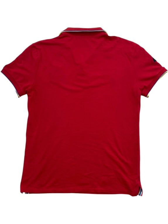 LA MARTINA Short Sleeve Polo Shirt Red Embroidered Logos Men's Size L