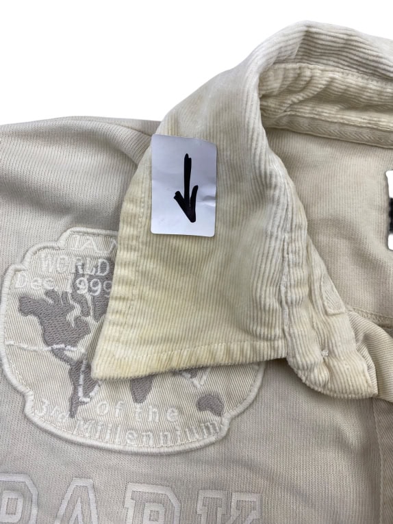LA MARTINA Polo a maniche lunghe vintage con loghi ricamati écru da uomo L