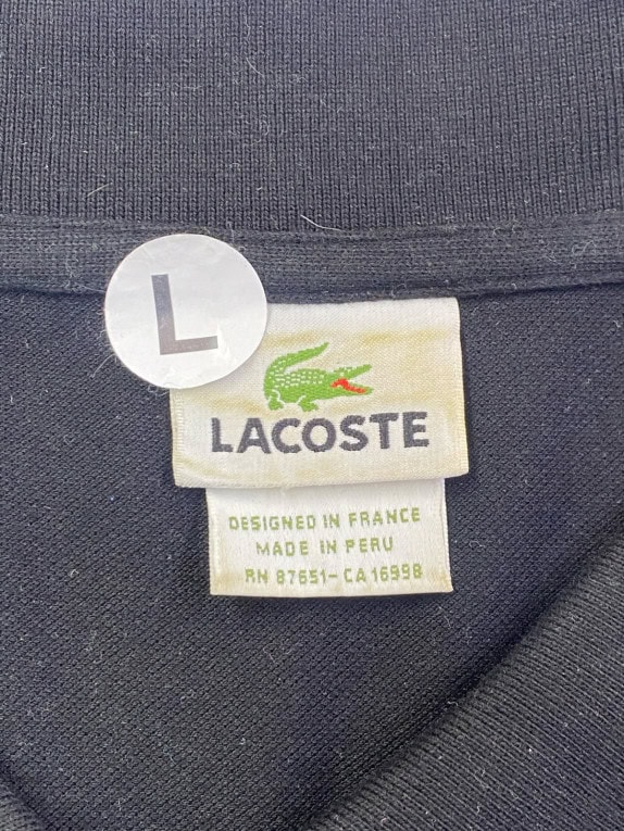 LACOSTE ΑΜΑΝΙΚΟ ΠΟΛΟ MINIMAL ΜΑΥΡΟ ΓΥΝΑΙΚΕΙΟ PRE OWNED L