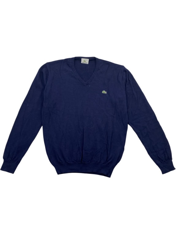 Lacoste Ανδρικό Πουλόβερ Μπλε V-Neck Βαμβακερό Size L
