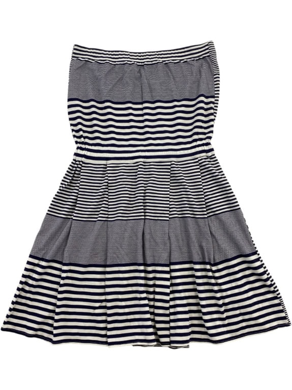 LACOSTE Strapless Dress Striped Blue-White Women's L