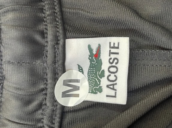 LACOSTE PANTALONI TUTA SPORTIVO NERO UOMO PRE OWNED M