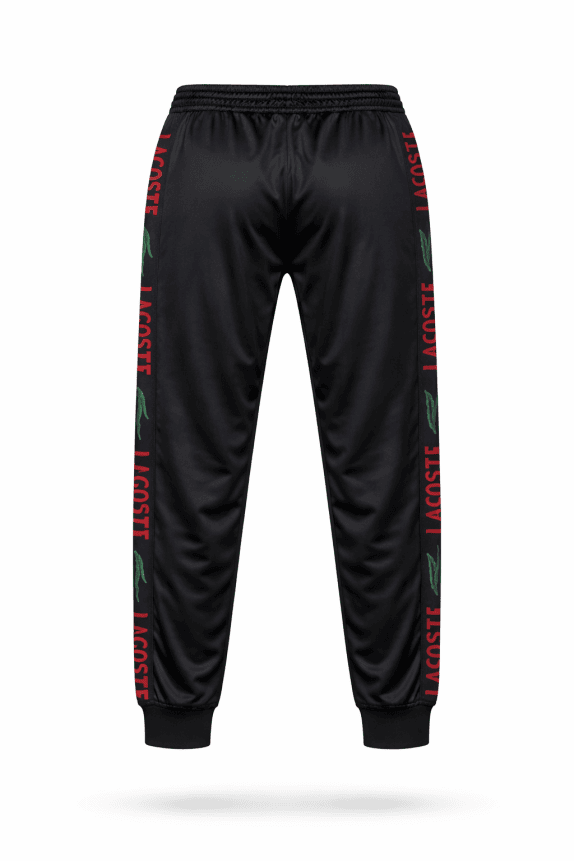 LACOSTE PANTALONI TUTA SPORTIVO NERO UOMO PRE OWNED M