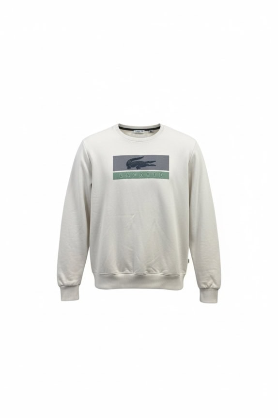 LACOSTE Φούτερ Logo Casual Λευκό Γυναικείο XXL