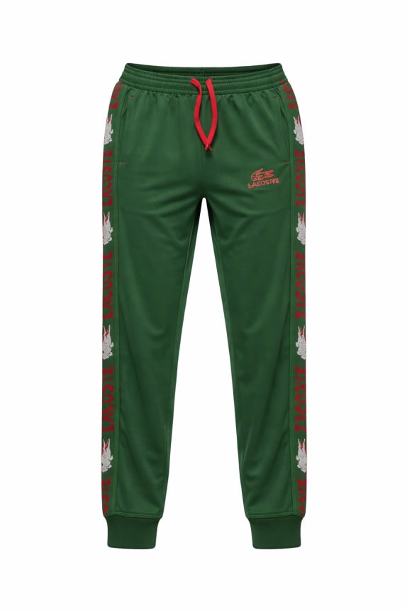 LACOSTE JOGGER PANTS LOGO VERDE UOMO PRE OWNED M