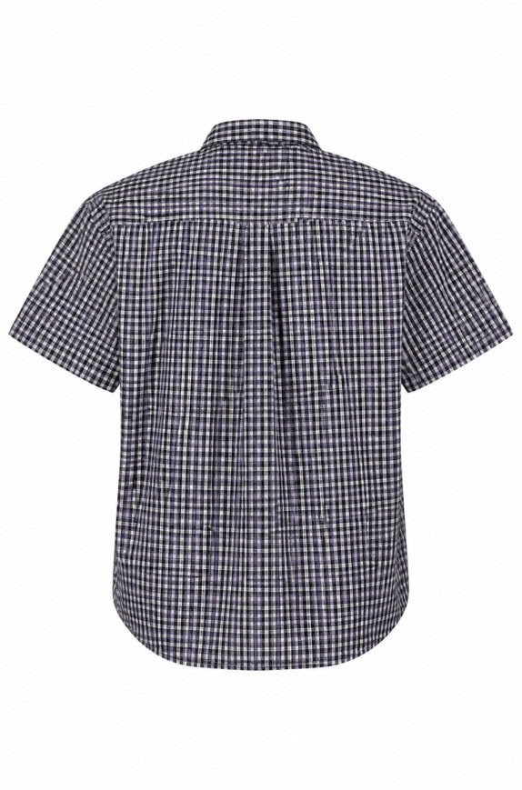 LACOSTE SHORT SLEEVE CHECK SHIRT BLUE MENS PRE OWNED M