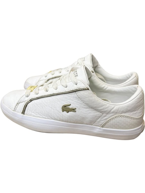 LACOSTE LEROND 0721 LEATHER SNEAKERS WITH GOLD LOGO WHITE WOMENS 37