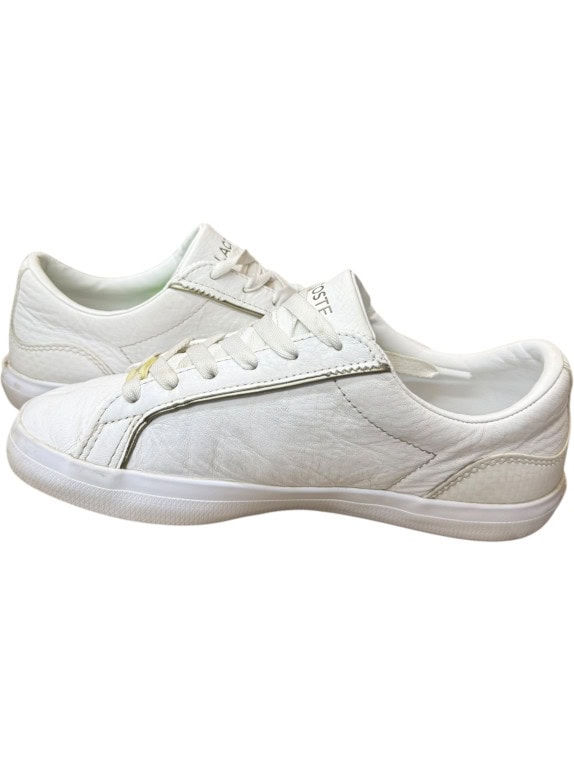 LACOSTE LEROND 0721 LEATHER SNEAKERS WITH GOLD LOGO WHITE WOMENS 37