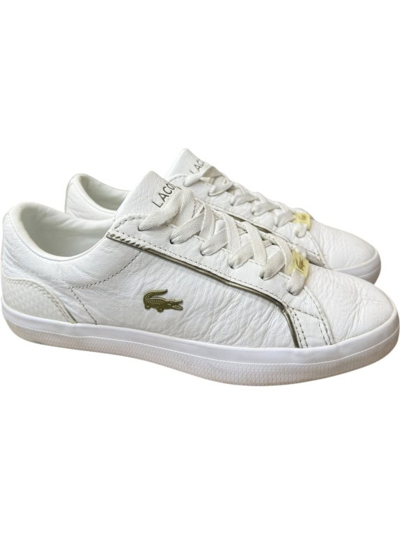 LACOSTE LEROND 0721 LEATHER SNEAKERS WITH GOLD LOGO WHITE WOMENS 37