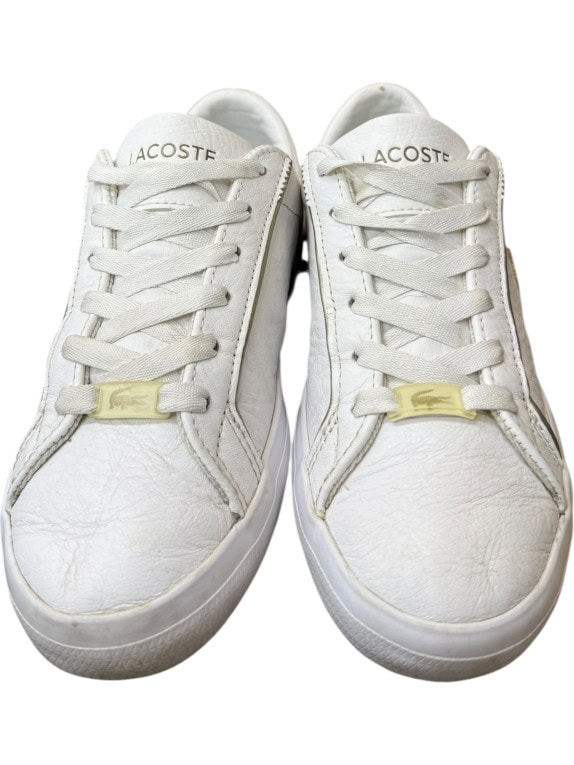 LACOSTE LEROND 0721 LEATHER SNEAKERS WITH GOLD LOGO WHITE WOMENS 37
