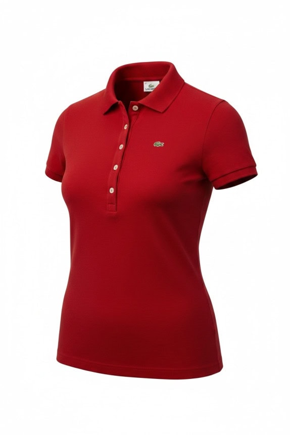 LACOSTE POLO SHIRT CLASSIC RED WOMENS PRE OWNED M