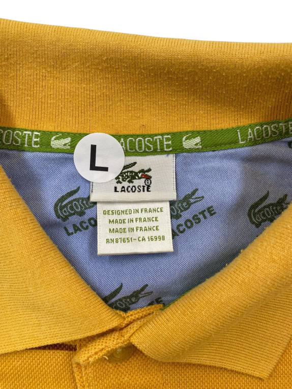 LACOSTE ΜΠΛΟΥΖΑ POLO ΚΛΑΣΙΚΟ ΡΙΓΕ ΜΟΥΣΤΑΡΔΙ ΑΝΤΡΙΚΟ PRE OWNED L