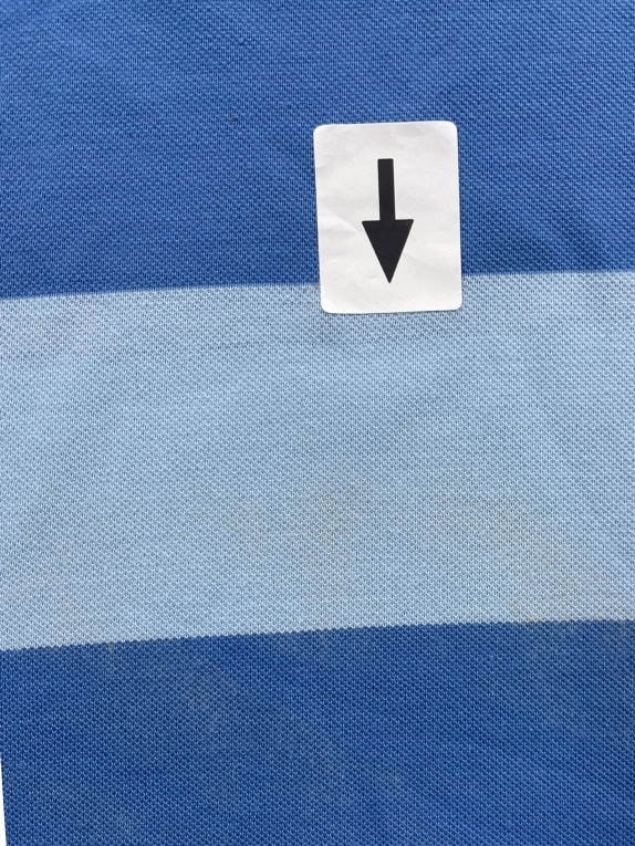 LACOSTE Polo a righe blu unisex XL