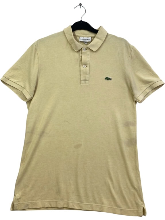 LACOSTE Polo slim fit con logo classico beige unisex M