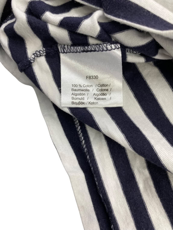 Lacoste T-shirt blu navy e a righe con taschino vestibilità regular L