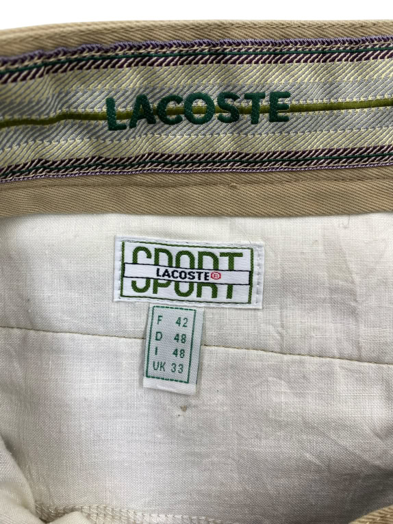LACOSTE PANTALONE CHINO LOGO VINTAGE BEIGE UOMO M