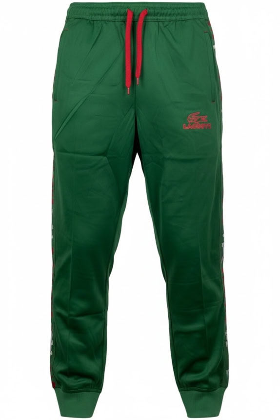 LACOSTE ATHLEISURE TRACK PANTS WITH SIDE LOGO STRIPE GREEN MENS S