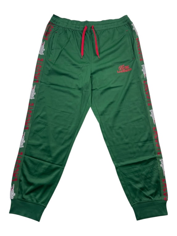 LACOSTE TRACKSUIT PANTS LOGO TAPE GREEN MEN'S XL