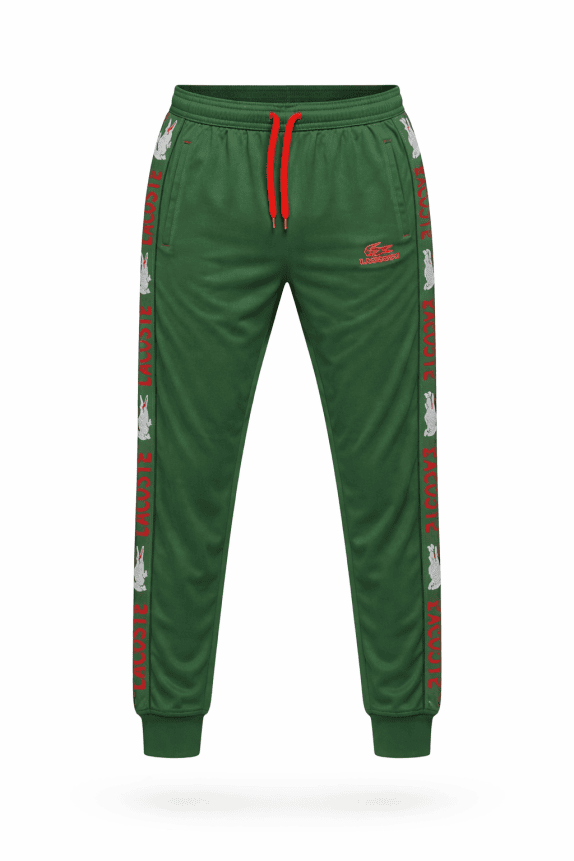 LACOSTE TRACK PANTS RETRO GREEN MEN PRE OWNED L